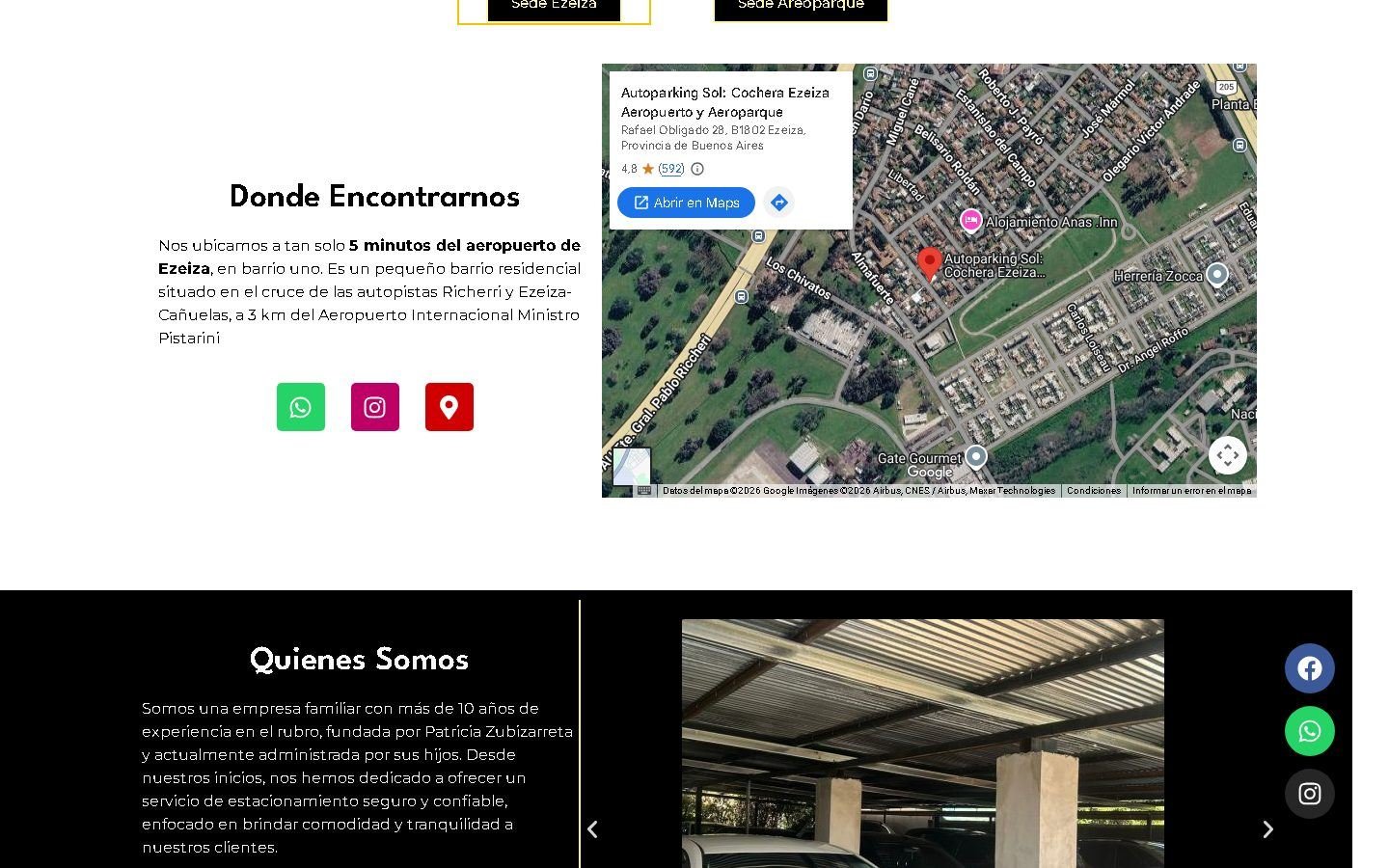 Sección interna de Autoparking Sol