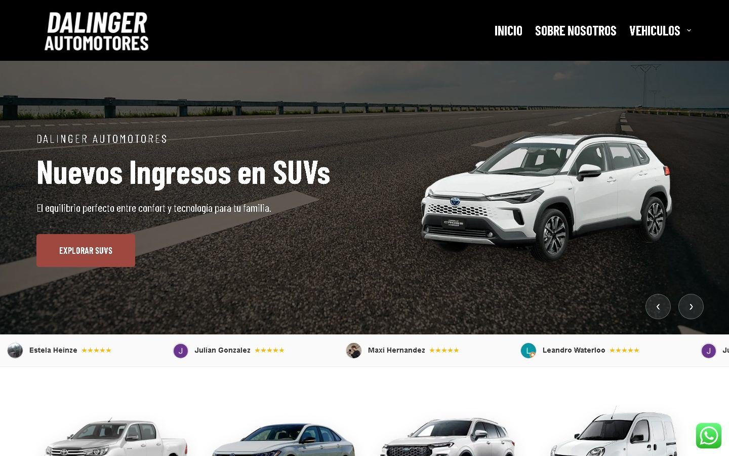 Inicio de dalingerautomotores.com en escritorio